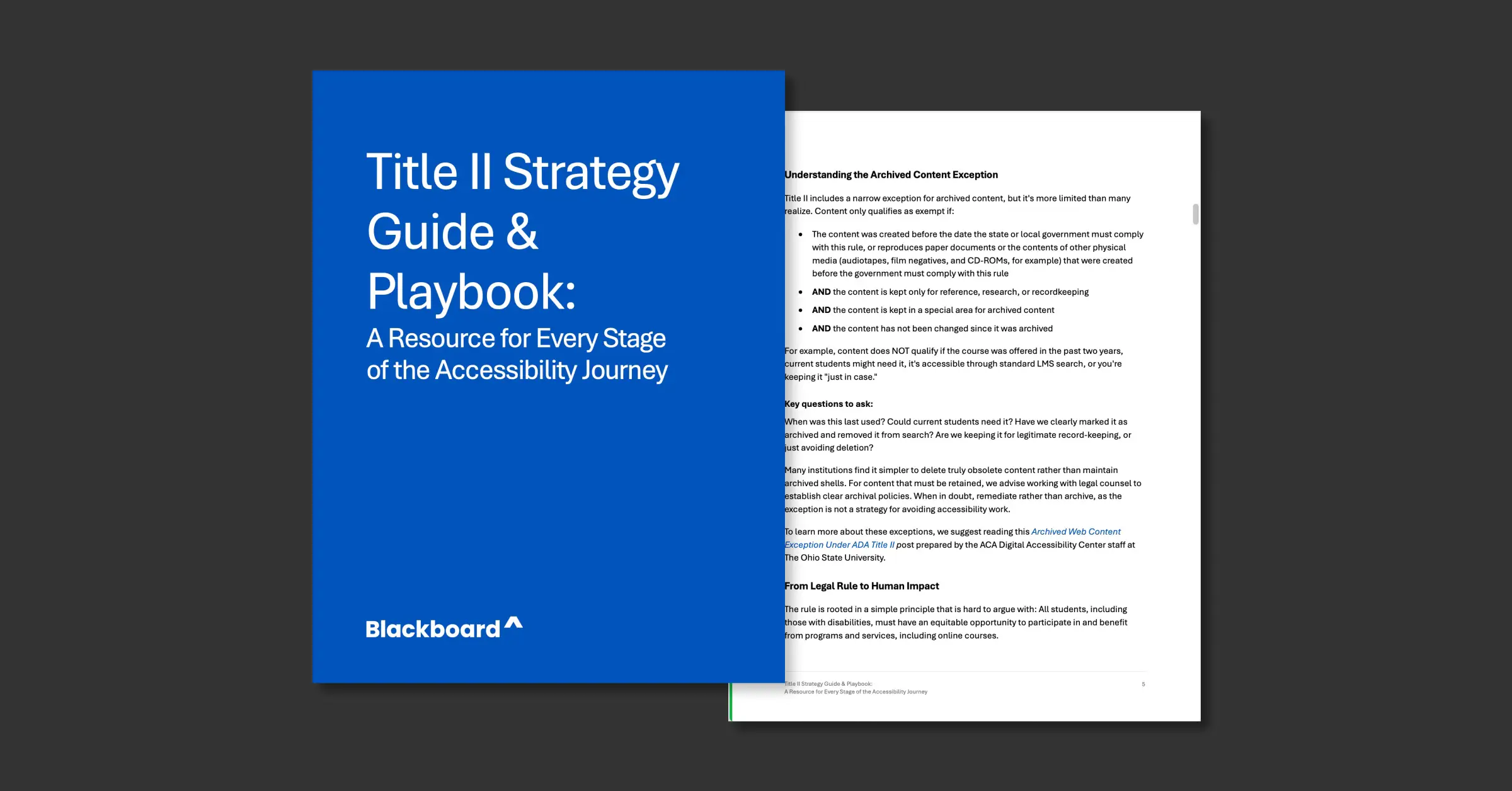 Preview of the Title II Strategy Guide & Playbook from Blackboard