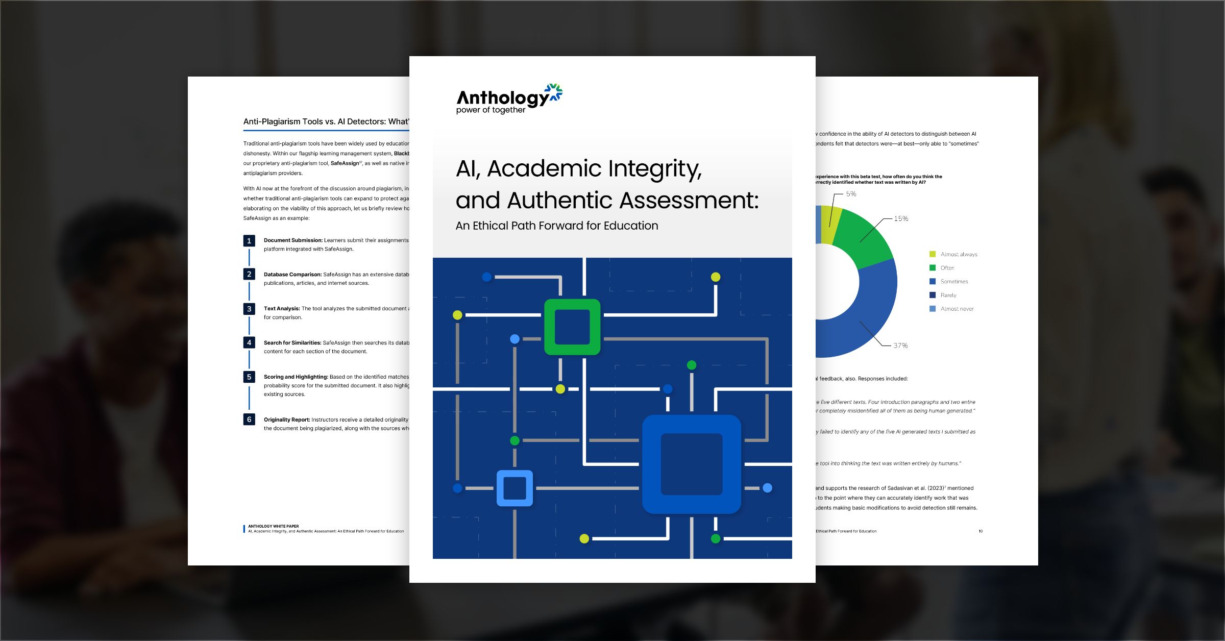 Preview of the white paper over an image obscured by a black transparent overlay