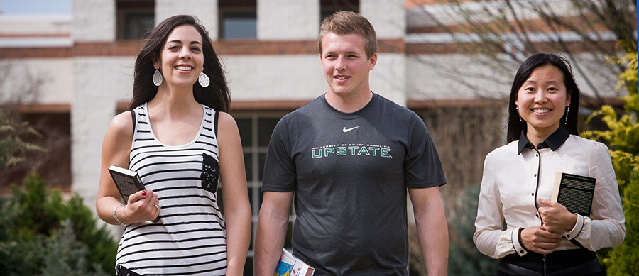 Students walking on campus