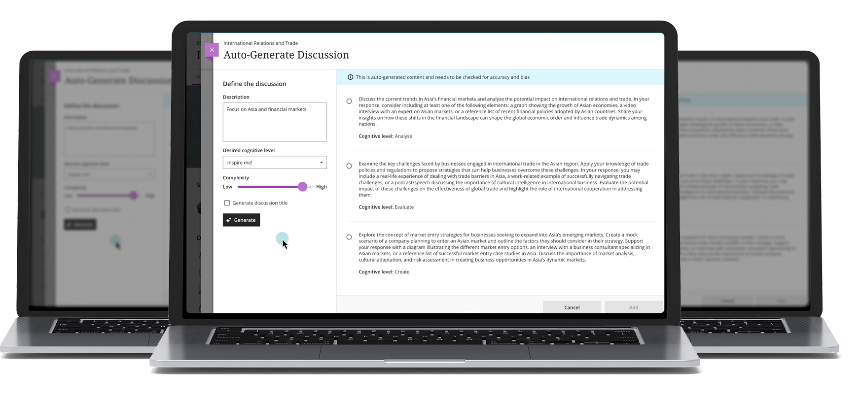 Laptop showing Blackboard